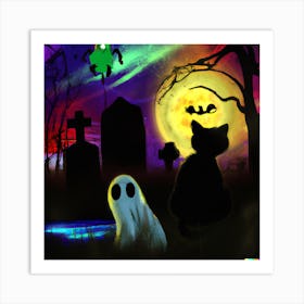 Halloween Ghosts Art Print