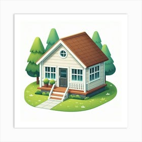 Small House In The Woods Art Print