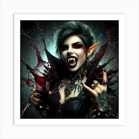 Playful Vampire Girl Art Print