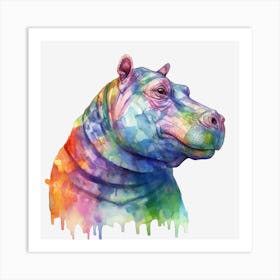 Rainbow Hippo 4 Poster