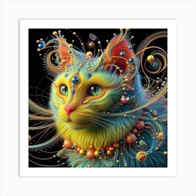 Psychedelic Cat Art Print