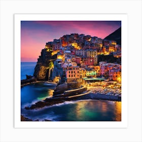 Cinque Terre At Dusk Art Print