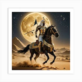 Egyptian Warrior On Horseback Art Print