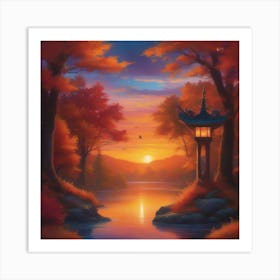 Asian Sunset Art Print