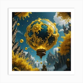 Golden Balloons In The Sky 1 Art Print