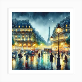 Paris At Night 2 Art Print