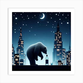 Bear In The City 3 Art Print