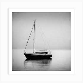 Sailboat In The Fog Art Print