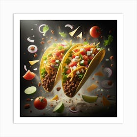 Tacos Stock Videos & Royalty-Free Footage 2 Art Print