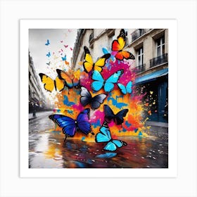 Butterflies In The Rain Art Print