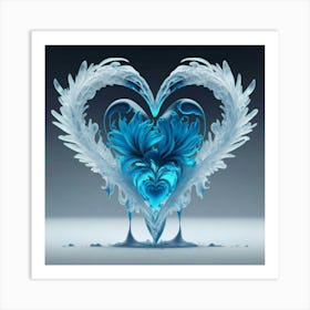 Heart silhouette in the shape of a melting ice sculpture 18 Art Print