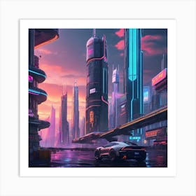 Futuristic City 7 Art Print