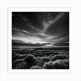 Black And White Night Sky Art Print