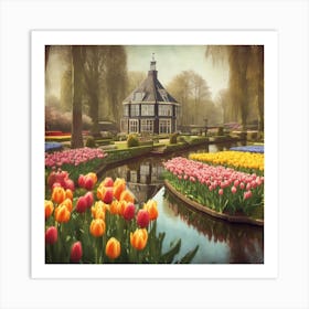 Keukenhof Gardens Netherlands Vintage Botanical (7) 1 Art Print