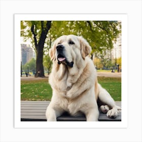 Dog In Park Art Print