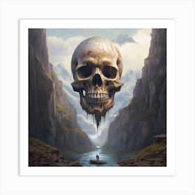 Skull In The Water 2 Art Print