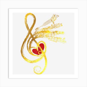 Gold Music Note Symbol Musician Composer Unique Art Print