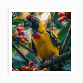 Parrot Perched On A Branch 2 Art Print