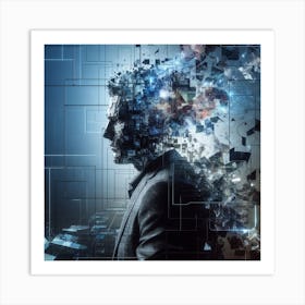 Man In Front Of Computer Art Print