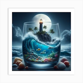 Lighthouse In A Glass Art Print