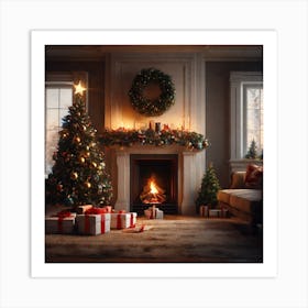 Christmas In The Living Room 35 Art Print