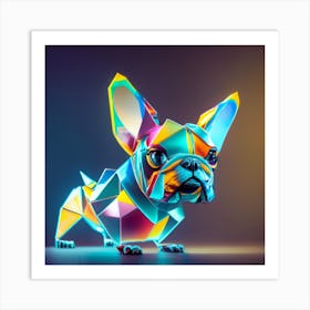 Polygonal French Bulldog 2 Art Print