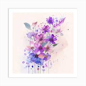 Watercolor Flowers 3 Art Print