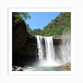 Waterfall - Waterfall Stock Videos & Royalty-Free Footage 1 Art Print