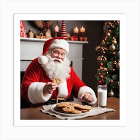 Santa Claus With Cookies 5 Art Print