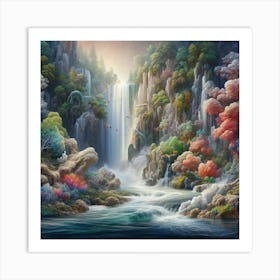 Waterfall In The Forest Art Print