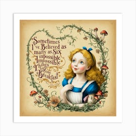 Default A Whimsical Illustration Of Alice From Wonderland Surr 0 Art Print