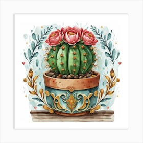 Cactus In A Pot 4 Art Print