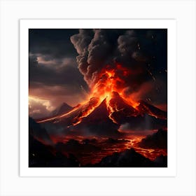 Volcano - Volcano Stock Videos & Royalty-Free Footage Art Print