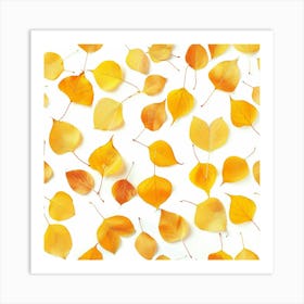 Seamless Pattern Of Golden Aspen Tree Leaves 1 Art Print