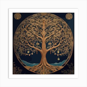 Sacred Fusion - Tree of Life's Spiritual Tapestry Art Print