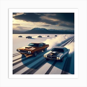 Classic Muscle Cars Art Print