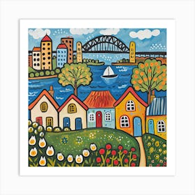 Kids Travel Illustration Sydney 3 Art Print