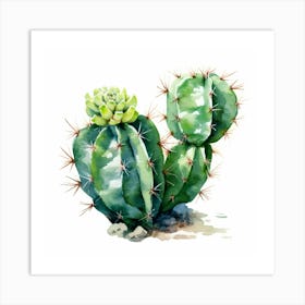 Watercolor Cactus 13 Art Print