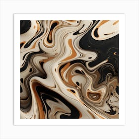 Abstract Black And White Swirls Art Print