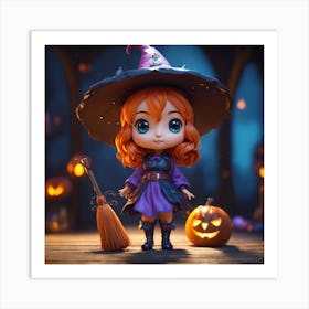 Cute Little Witch Art Print