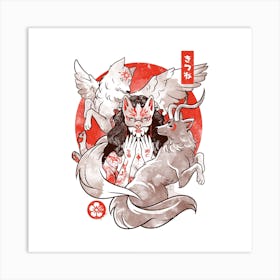 The Fox Yokai Square Art Print