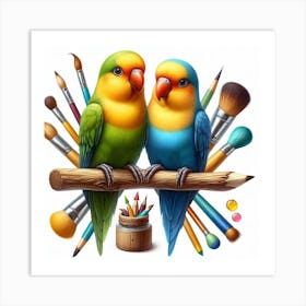 Parrot of Lovebirds 2 Art Print