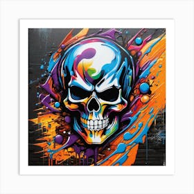 Colorful Skull 3 Art Print