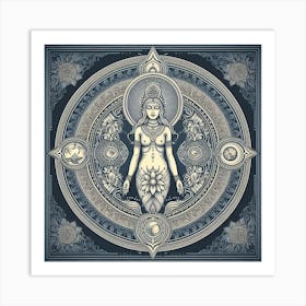 Lilith Sri Yantra With Intention Of Enlightenment, Spiritual Power, Wealth, Harmony, Peace 1 Art Print