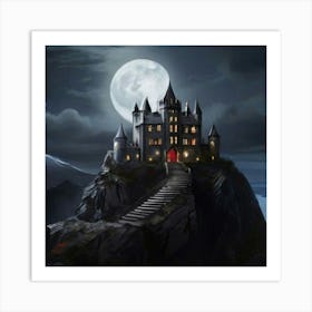 Castle At Night Art Print