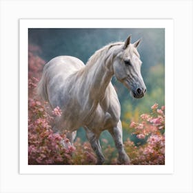 Horse In Flower Art Print