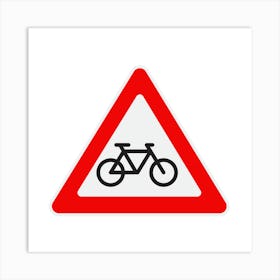 Bicycle Road Sign.A fine artistic print that decorates the place.27 Art Print