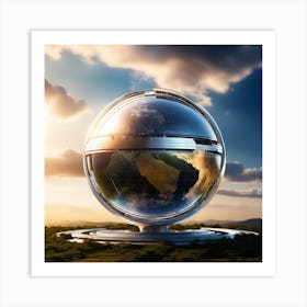 Earth Globe In The Sky Art Print
