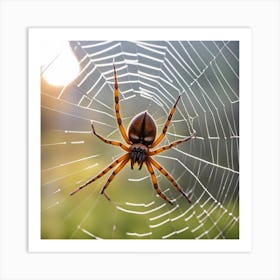 Spider In Web Art Print