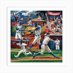 A Captivating Illustration Of A Baseball Game In P Irk H4btcqrubgivvvcqa Cljjxl17t 60r9uqckxc8q Art Print